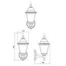 Lampada da parete esterno nera alluminio e vetro trasparente IP44