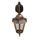 Lampada da parete esterno Mella lanterna discendente nera oro