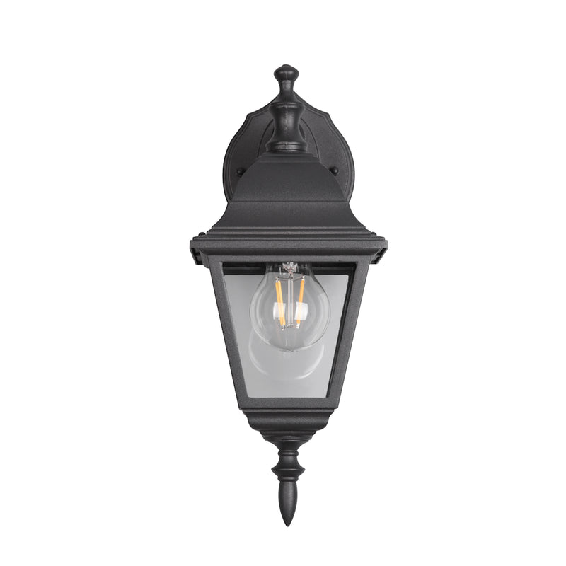 Lampada esterno nera IP44 lanterna discendente tradizionale