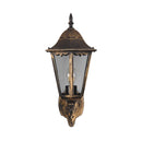 Lampada da parete esterno Mella lanterna esagonale nera oro