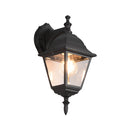 Lampada da parete esterno nera alluminio e vetro trasparente IP44