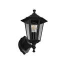 Lampada da parete esterno nera alluminio e vetro trasparente IP44