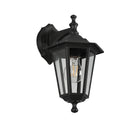 illuminazione esterna classica IP44 applique nera esagonale verso il basso