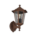 Lampada da parete esterno ruggine alluminio e vetro trasparente IP44