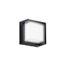 applique da esterno led block nera quadrata 16x16 15w 1800 lumen cct 3000 4200 6500k ip44 angolo 100 gradi