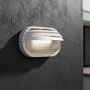 lampada da parete ovale per balconi, vialetti, balconi e garage IP54 con palpebra bianca