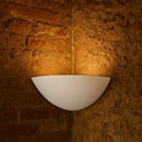 applique da angolo in gesso bianco verniciabile mezzaluna 21 cm