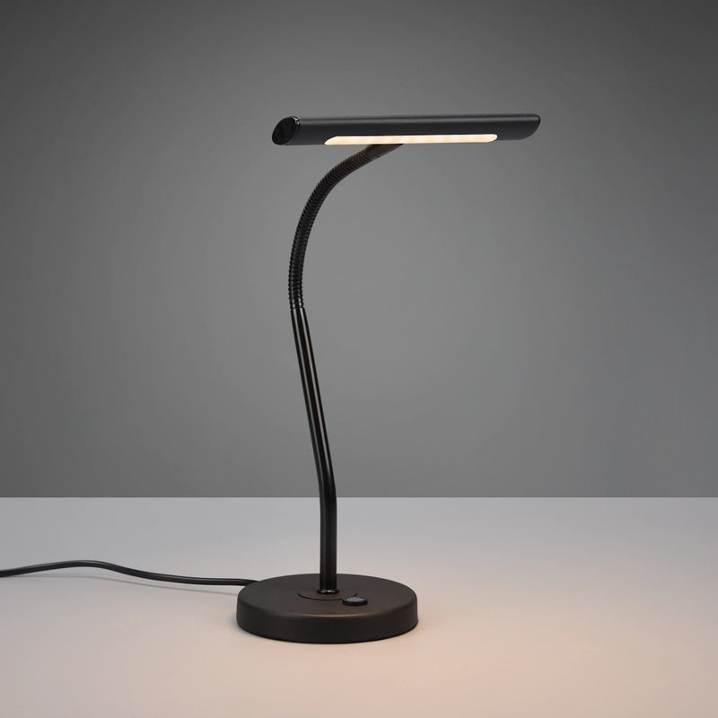 Lampada da scrivania LED Curtis con braccio flessibile regolabile nero