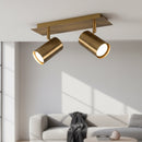 faretto moderno marley 2 luci orientabili in metallo oro antico gu10