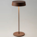 Lampada led ricaricabile corten rustica outdoor per tavoli all'esterno di ristoranti bistrot lounge bar