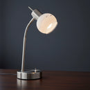 Lampada Elliott LED da tavolo con luce calda 3000K, potenza 5W e diffusore sferico orientabile in vetro