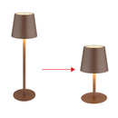 Lampada da tavolo marrone opaco configurabile in altezza 36 cm o 24 cm per ambienti moderni