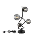 lampada da tavolo nera 50 cm con sfere in vetro fumè per soggiorno