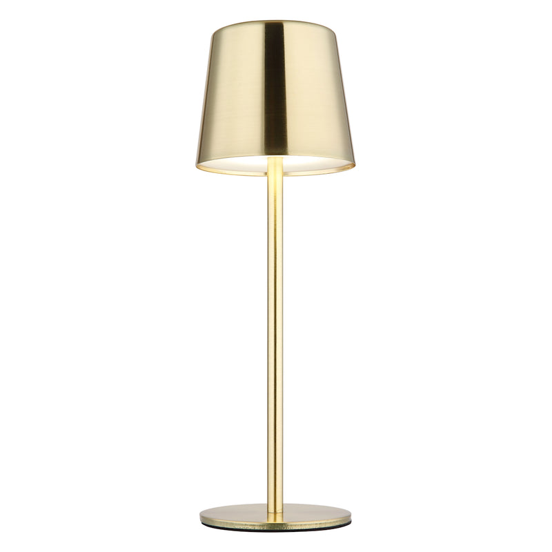 Lampada da tavolo ricaricabile Vancouver oro satinato IP44 con LED touch dimmerabile e luce CCT regolabile