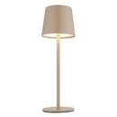 Lampada da tavolo ricaricabile Vancouver color sabbia IP44 con LED touch dimmerabile e luce CCT regolabile