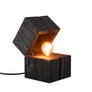 Lampada da tavolo vintage Treasure in legno nero con apertura a scrigno e luce LED
