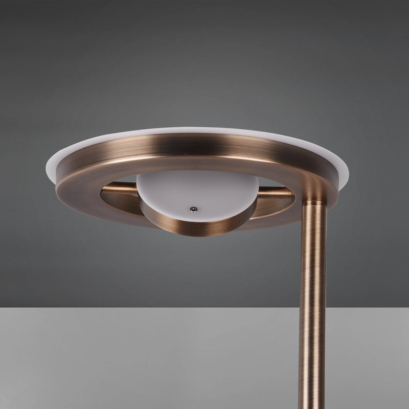 Piantana da ufficio ottone anticato con doppia luce LED regolabile