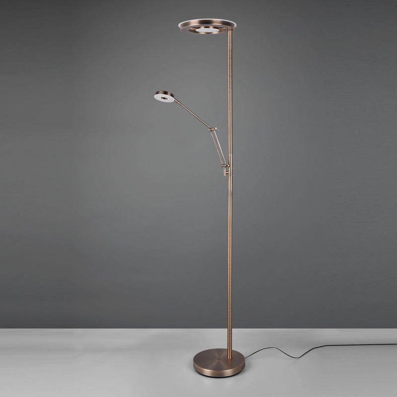 Lampada da terra BARRIE LED con braccio flessibile finitura anticata