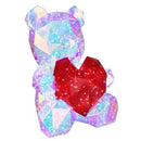 Lampada decorativa USB a forma di orso con effetto cristallo brillante e interruttore sul cavo