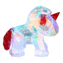 Lampada decorativa USB a forma di unicorno con effetto cristallo e interruttore a pulsante