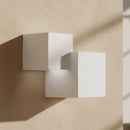 lampada da parete in gesso bianco con 2 luci illumina sopra e sotto