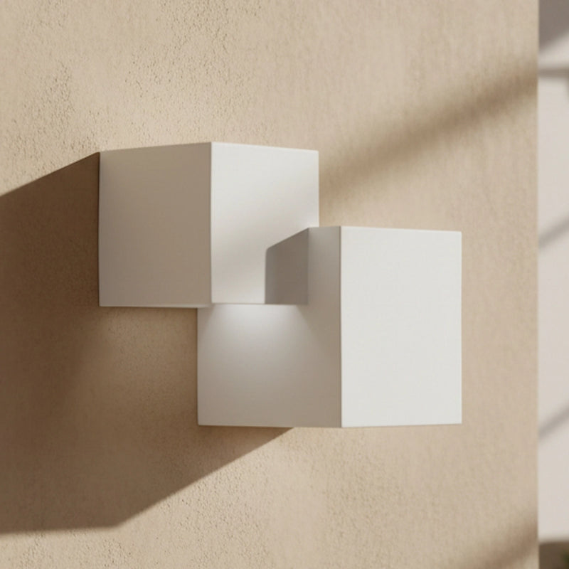 lampada da parete in gesso bianco con 2 luci illumina sopra e sotto