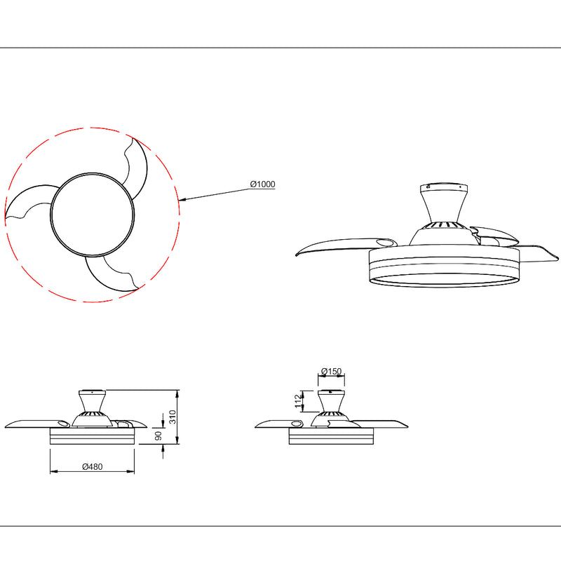 Lindberg R67382187 Plafoniera LED con Ventilatore per Camera da Letto marca Trio Lighting