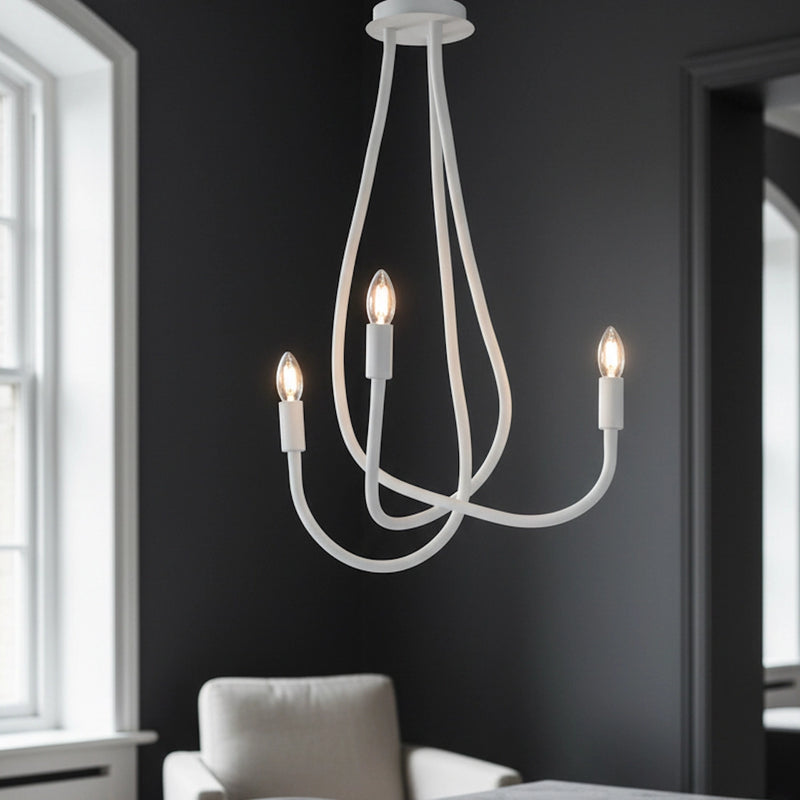 Lampada Lover con tubi in silicone bianco flessibili per arredare interni moderni minimal e nordici