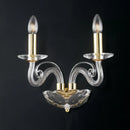 Lampada da parete classica chic in cristallo trasparente con finiture oro per ambienti eleganti