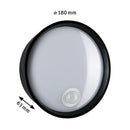 applique platomo nera da esterno con copertura satinata e struttura resistente alla corrosione