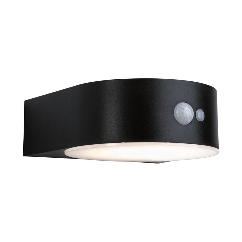 applique solare da esterno eileen con sensore nero led ip44 3000k