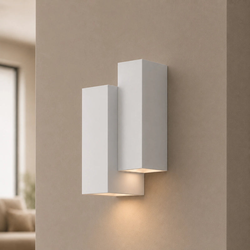 Lampada a parete in gesso con 4 GU10 ideale per hotel B&B studi professionali e ambienti contract moderni