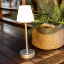 Lampada da tavolo per esterni led ricaricabile accensione touch oro satinato per bar e ristoranti