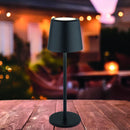 Lampada ricaricabile nera per tavoli di ristoranti hotel bistrot B&B e ambienti contract eleganti