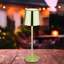 Lampada ricaricabile oro per tavoli di ristoranti hotel boutique B&B lounge bar e ambienti hospitality eleganti