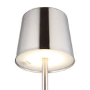 Lampada senza fili nichel IP44 per interno ed esterno con ricarica USB e luce regolabile senza cavi visibili