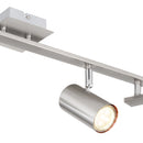 lampada da soffitto in metallo acciaio satinato con design moderno e struttura lineare