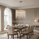 lampadario breeze a sospensione classico chic 5 luci in metallo oro lucido con cristalli k9
