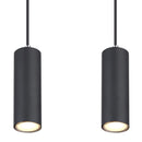 Lampada a sospensione nera per cucina industrial con quattro luci tubolari e struttura in metallo