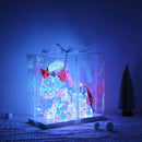 Lampada da tavolo Brondar a forma di unicorno trasparente effetto cristallo con dettagli rossi luminosi
