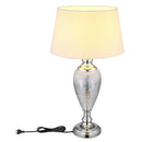 Lampada da tavolo elegante con vetro argentato e paralume bianco per hotel B&B suite e reception