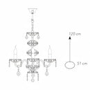 Lampadario in vetro cristallo diametro 51 cm con altezza massima 120 cm per ambienti medi e grandi