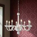 Lampadario Alfiere stile chandelier con vetro soffiato bianco per interni modern classic e ambienti chic