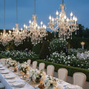 Lampadario decorativo per sale ricevimenti con struttura brillante e stile chandelier