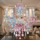 Lampadario Chandelier Nevada 5 Luci in Acrilico Colorato Pastello Stile Classico Moderno