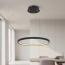 lampadario a sospensione ralph anello nero led 19w 1000 lumen luce calda 3000k diametro 39,5 cm