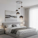 Lampadario moderno Varus 3 luci E27 in metallo cromato