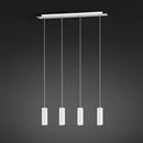 Lampadario moderno da cucina a 4 luci tubolari in metallo bianco con lampadina GU10