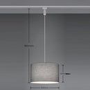 Lampadario moderno in tessuto grigio cilindro diametro 4 cm 1 lampadina E27