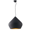 lampadario moderno industriale tholos disponibile nero con interno oro
